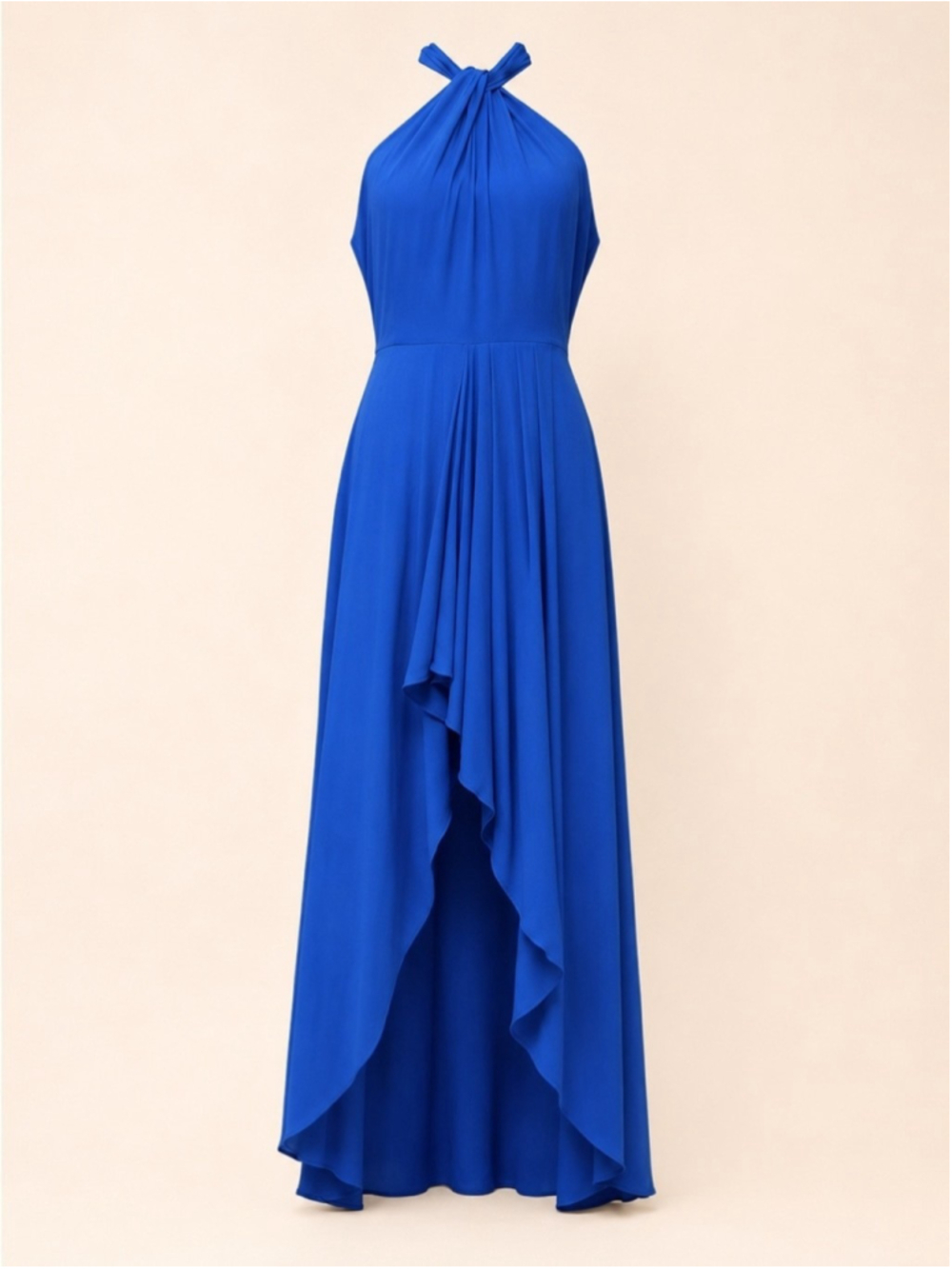 Mark & James Badgley Mischka Royal Blue Halter High Low Gown 4